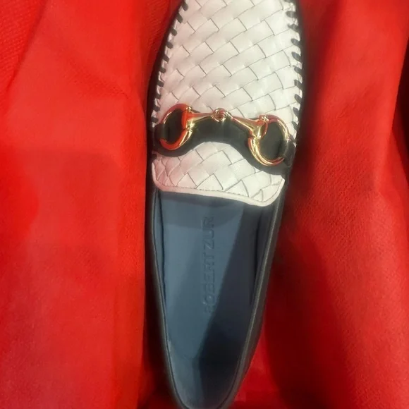 Robert Zur Women’s Navy and White Loafers, Size 7.5, BRAND NEW WITH TAG IN BOX - Picture 3 of 6